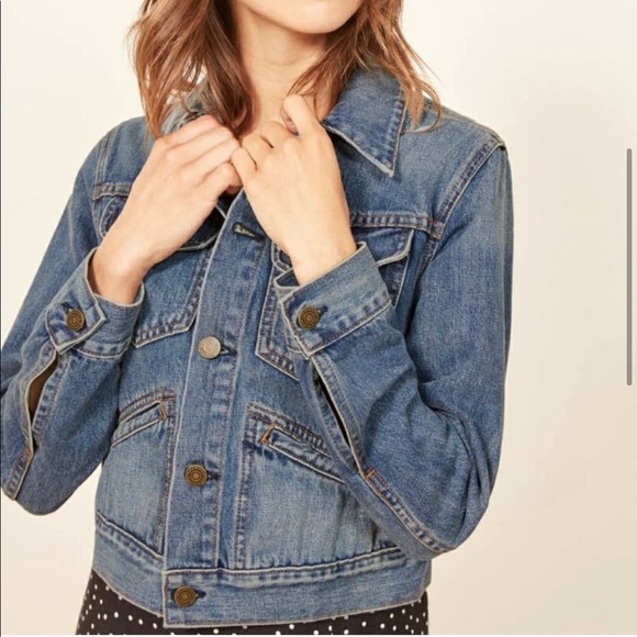 WOMENS REFORMATION DIXON DENIM  JEAN JACKET -L- NWT ! - ⭐️💥🥳 HOST PICK!!⭐️💥🥳 - Picture 2 of 5